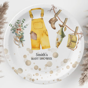 Fishing Little Fisherman Baby Shower  Paper Plates