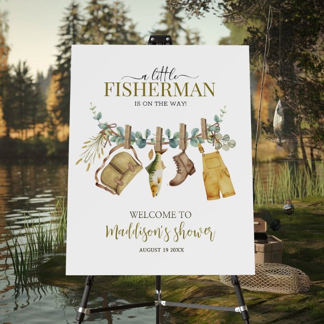 Fishing Little Fisherman Baby Shower Welcome Sign (Creator Uploaded)