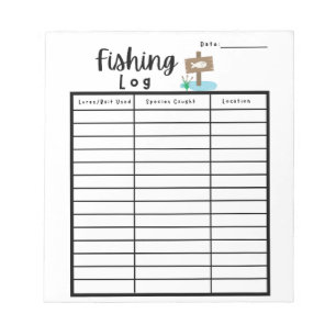 Fishing Log For Kids Fishing Trips Summer Break Notepad