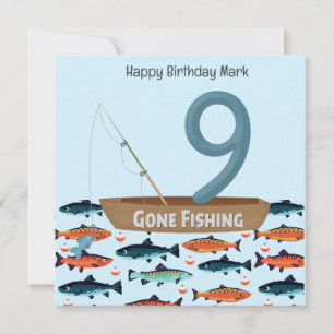 Fishing Lover 9th Birthday Card