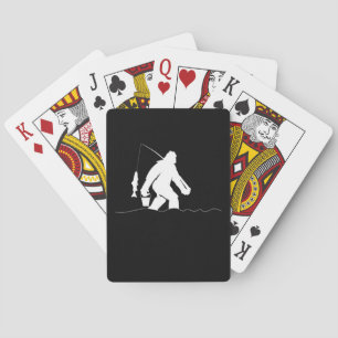 Fishing Lover Bigfoot Fishing Funny Sasquatch Poker Cards