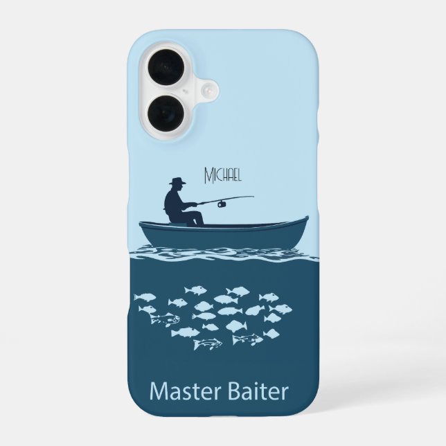 Fishing lover, blue iphone case (Back)