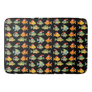 Fishing Lover Christmas themed for Cat Lovers too Bath Mat
