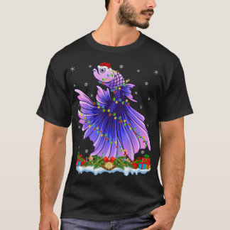 Fishing Lover Family Matching Santa Betta Fish Chr T-Shirt