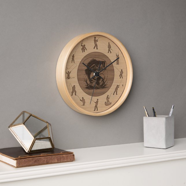 Fishing Lover Gift for Fishermen Fish Lovers Clock (Office)