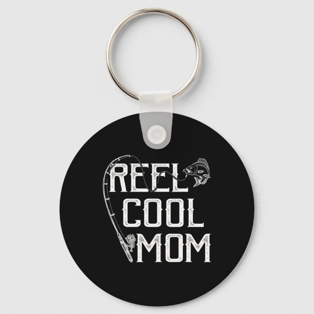 Fishing Lover Gift Reel Cool Mom Fisher Price Lovi Keychain (Front)
