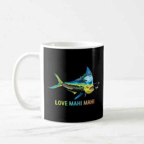 Fishing Lover Love Mahi Mahi Fish Herringbone Mahi Coffee Mug