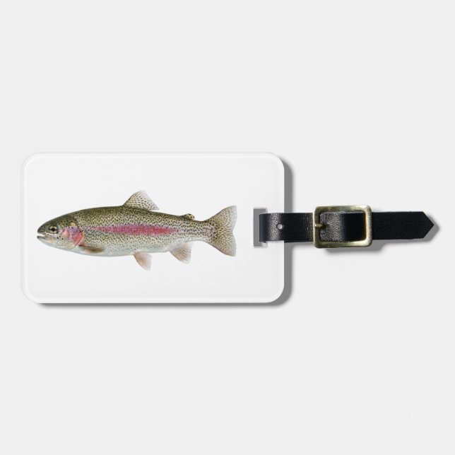 Fishing Lover Luggage Tag – Trout Fishing Design   (Front Horizontal)