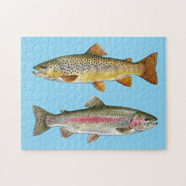 Fishing Lover  – Trout Fishing Design Jigsaw Puzzle (Horizontal)