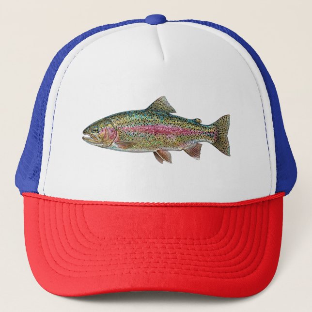Fishing Lover  – Trout Fishing Design Trucker Hat (Front)