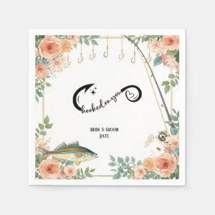 Fishing Lover wedding with rod and flowers Napkins