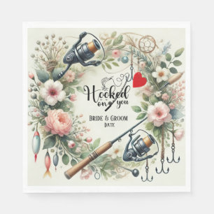 Fishing Lover wedding with rod and flowers  Napkins