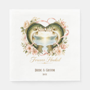 Fishing Lover wedding with rod and flowers Napkins