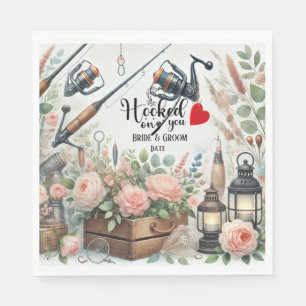 Fishing Lover wedding with rod and flowers  Napkins