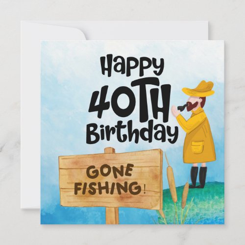 Fishing Lovers 40th Birthday  Card