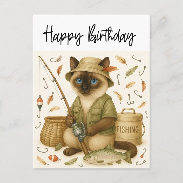 Fishing lovers  birthday fishing  postcard (Front)