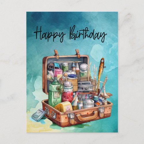 Fishing lovers  birthday fishing  postcard