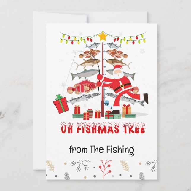 Fishing Lovers Christmas Holiday with Santa Claus (Front)