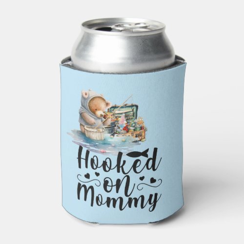 Fishing lovers Hook on Mommy for Mother  Can Cooler