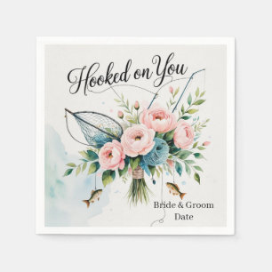 Fishing lovers Hook on you for Wedding Napkins