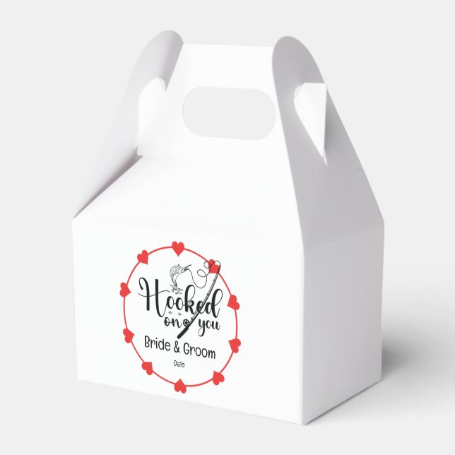 Fishing Lovers Hook on you Wedding  Favor Boxes (Front Side)