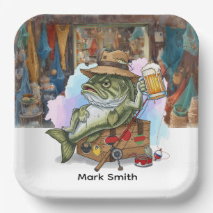 Fishing Lovers is drinking beer Paper Plates