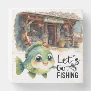 Fishing Lovers Let's go fishing Wooden Box Sign