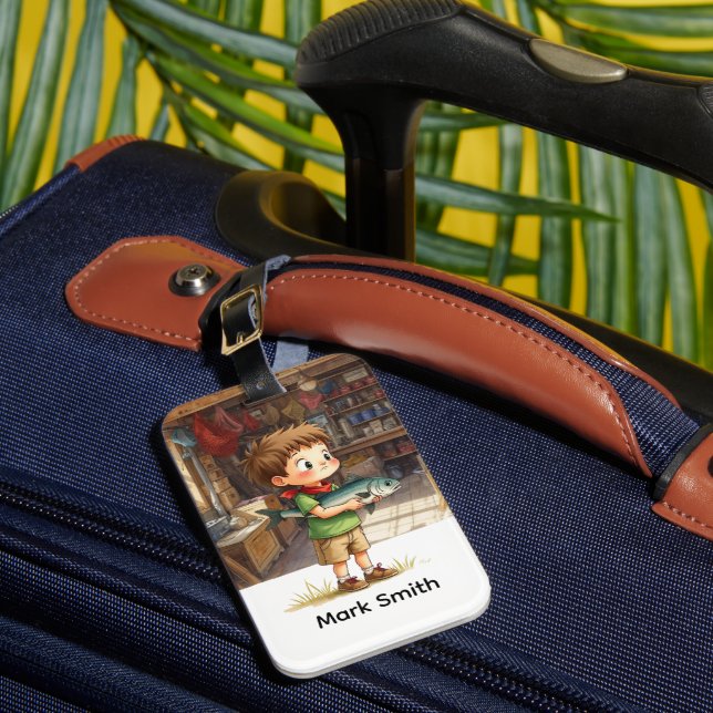 Fishing lovers  luggage tag (Front Insitu 1)