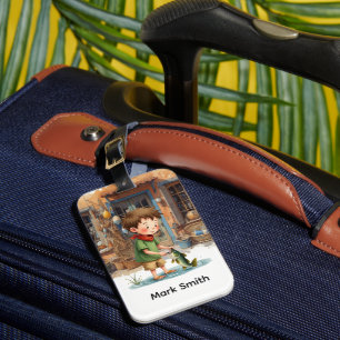 Fishing lovers luggage tag