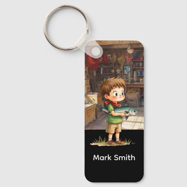 Fishing lovers  luggage tag keychain (Front)