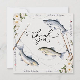 Fishing Lovers Thank you with fish and flowers