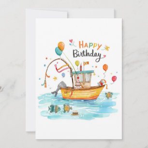 Fishing Lovers themed go fishing on his birthday Card