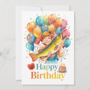 Fishing Lovers themed go fishing on his birthday  Card