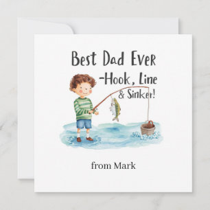 Fishing Lovers watercolor style Holiday Card