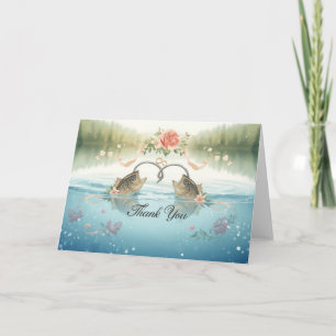 Fishing Lovers Wedding  Letterpress Thank You Card