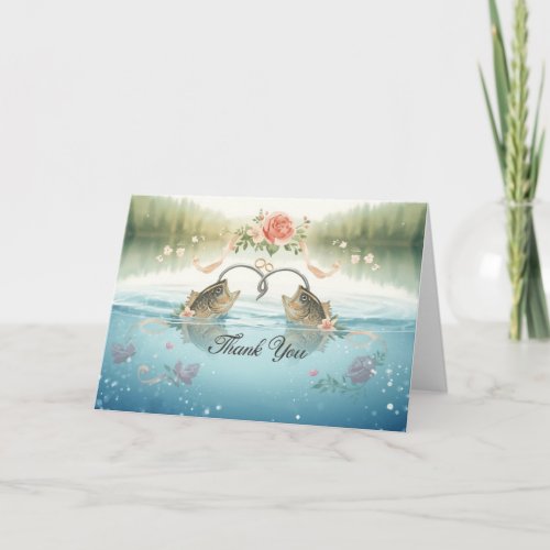 Fishing Lovers Wedding Letterpress Thank You Card