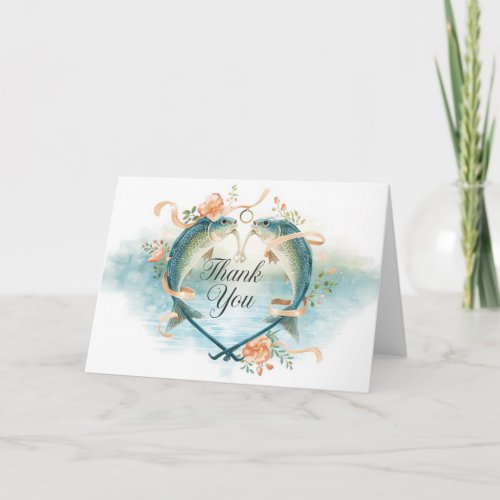 Fishing Lovers Wedding Thank You Card