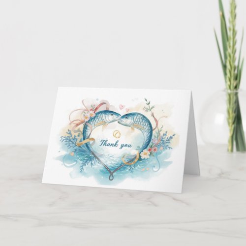 Fishing Lovers Wedding Thank You Card
