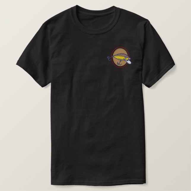 Fishing Lure Embroidered T-Shirt (Design Front)