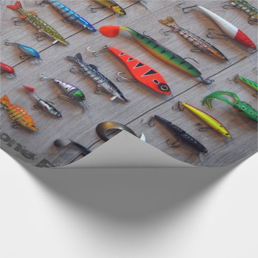 Fishing Lure Gift Wrap Gone Fishing Wrapping Paper Zazzle