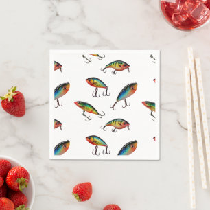Fishing Lure Pattern Napkins