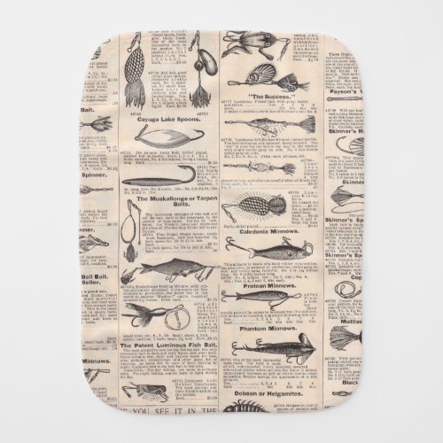 Fishing Lures Advertising Fisherman Art Burp Cloth