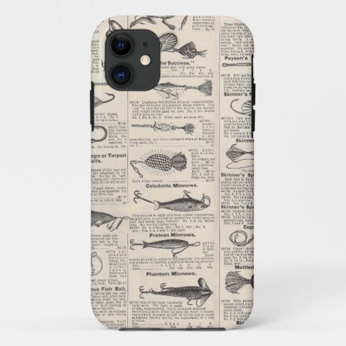 Fishing Lures Advertising Fisherman Art iPhone 11 Case