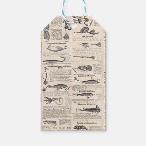 Fishing Lures Advertising Fisherman Art Gift Tags