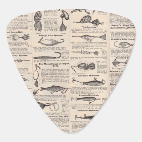 Fishing Lures Advertising Fisherman Art Guitar Pick