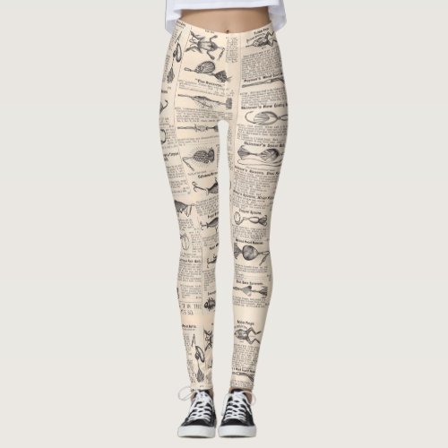 Fishing Lures Advertising Fisherman Art Leggings