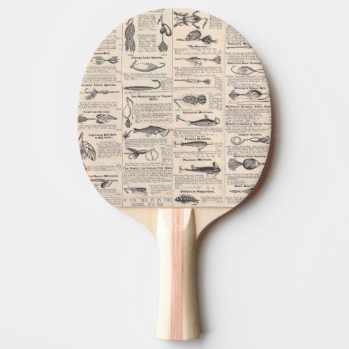 Fishing Lures Advertising Fisherman Art Ping Pong Paddle