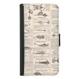 Fishing Lures Advertising Fisherman Art Wallet Phone Case For Samsung Galaxy S5
