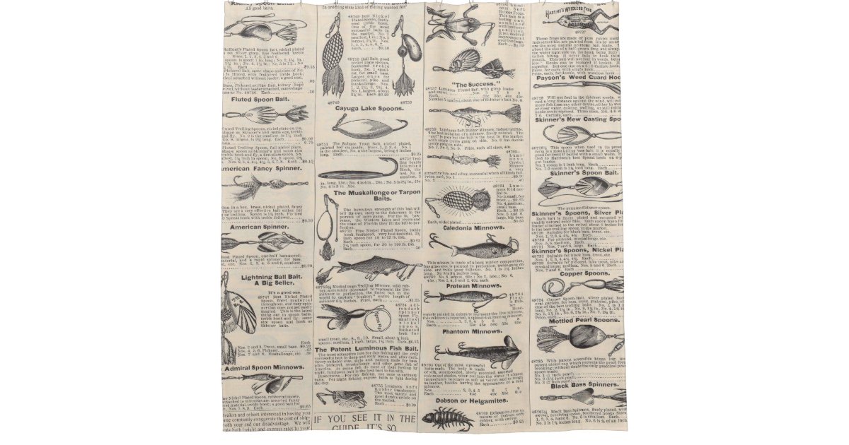 Fishing Lures Advertising Fisherman Art Shower Curtain Zazzle