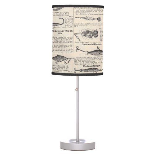 Fishing Lures Advertising Fisherman Art Table Lamp